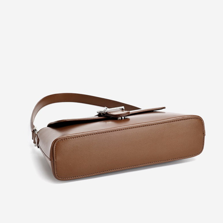 Retro Genuine Leather Baguette Clutch Bag