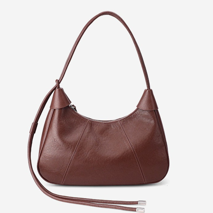 Women's Sable Crescent Genuine Leather Hobo Bag