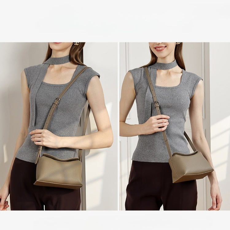 The Artisan Niche Genuine Leather Crossbody Bag with Hidden Magnetic Clasp
