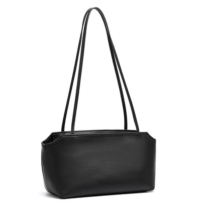 Minimalist Genuine Lambskin Leather Baguette Clutch Bag