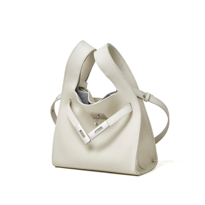 Borsa classica a secchiello chic in vera pelle per tutti i giorni, a tracolla