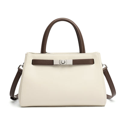 Elegante borsa Kelly a tracolla in vera pelle testurizzata