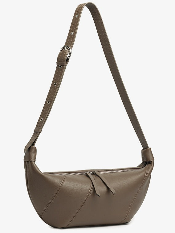 Effortless Genuine Leather Crossbody Dumpling Bag