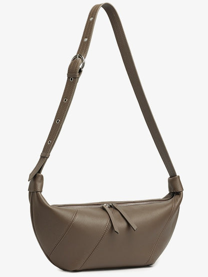 Effortless Genuine Leather Crossbody Dumpling Bag
