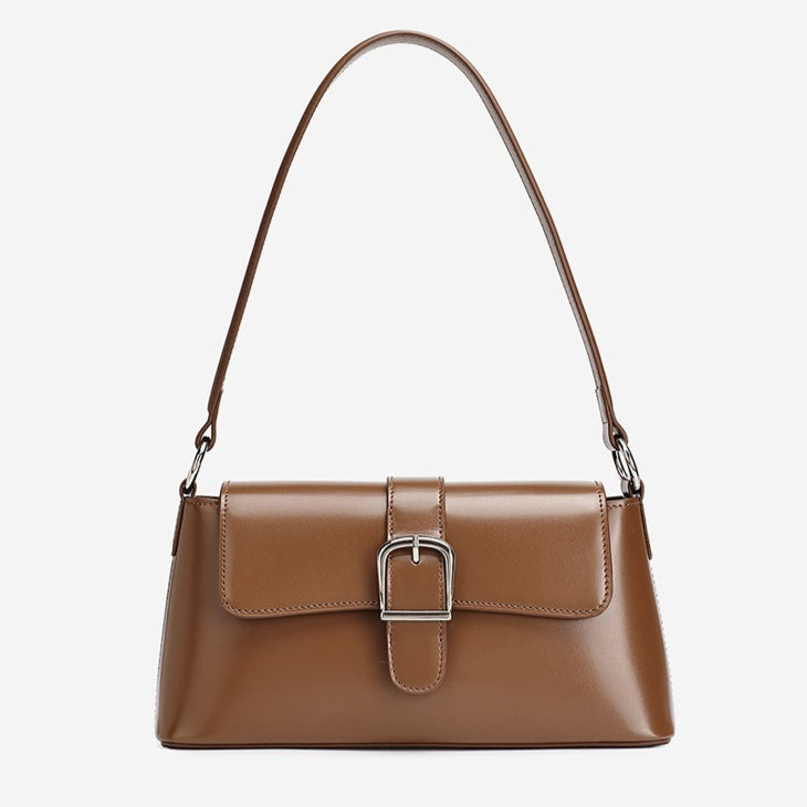 Retro Genuine Leather Baguette Clutch Bag