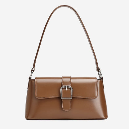 Retro Genuine Leather Baguette Clutch Bag