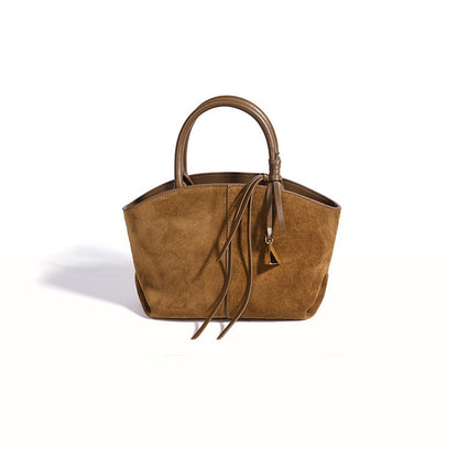 Minimalist Suede Genuine Leather Trapezoidal Clutch Bag