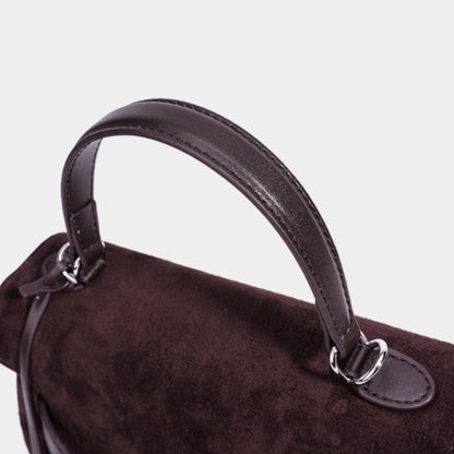 Retro Suede Genuine Leather Kelly Clutch Bag