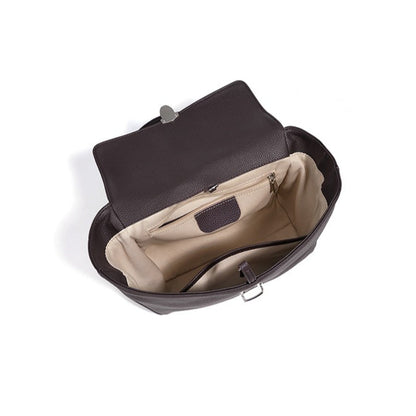 Quiet Luxe Pebbled Genuine Leather Winged Flap Tote Clutch Bag