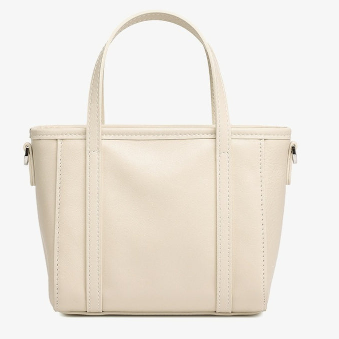 Sculpted Genuine Leather Mini Tote Crossbody Bag with Signature Heart Charm