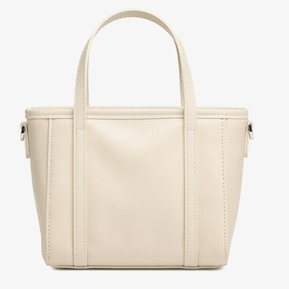 Sculpted Genuine Leather Mini Tote Crossbody Bag with Signature Heart Charm