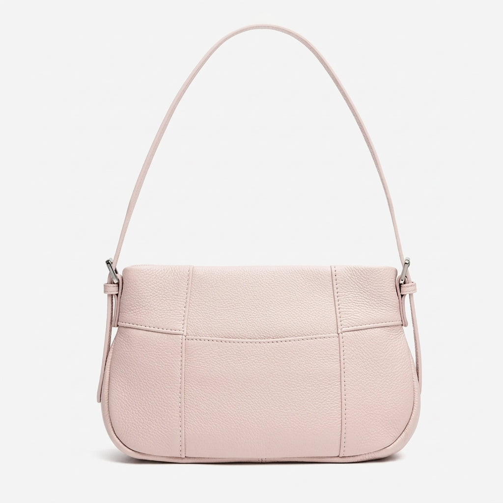 Effortless Genuine Leather Quilted Hobo Clutch Bag