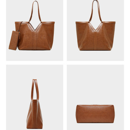 Herbstliche Tragetasche aus echtem Leder im koreanischen Stil