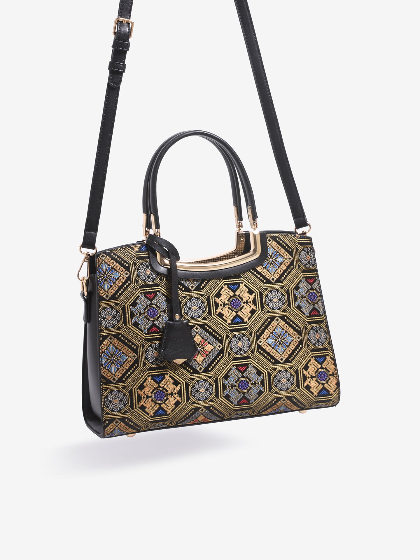 Luxurious Vegan Eco-Leather Jacquard Clutch Bag