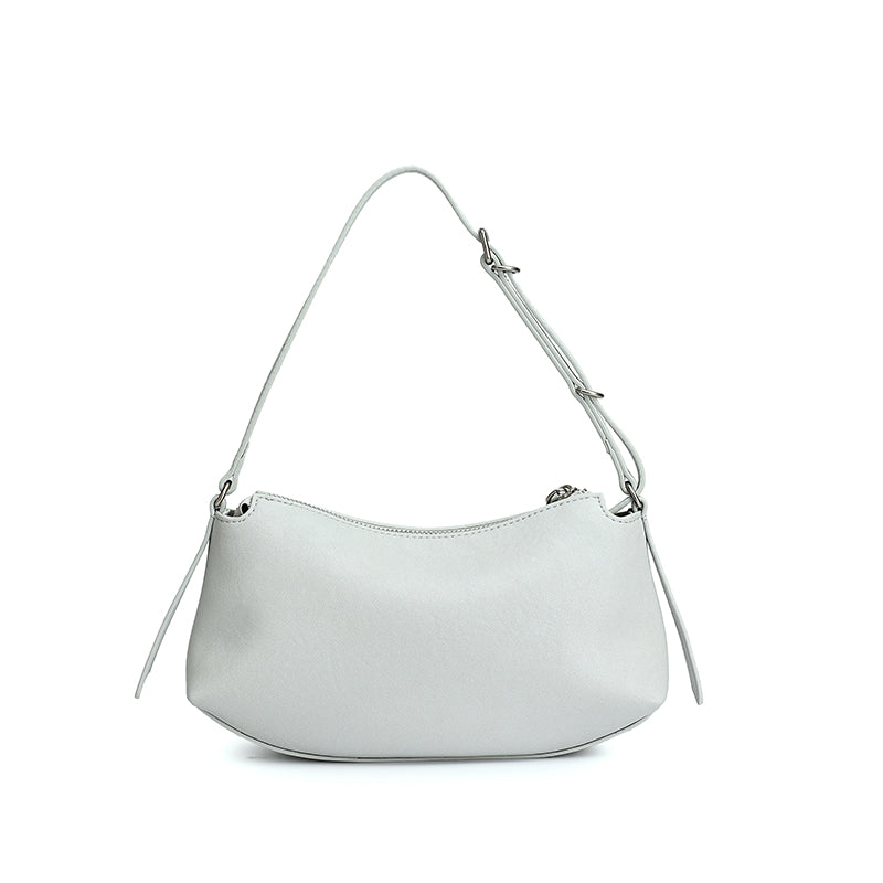 Elegant Genuine Leather Crescent Clutch Bag