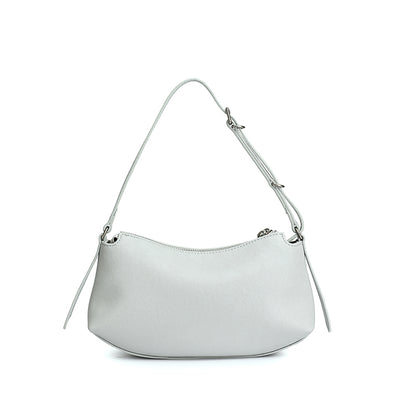 Elegant Genuine Leather Crescent Clutch Bag