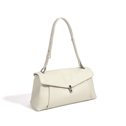 Muted Pebbled Genuine Leather Flap Clutch Bag
