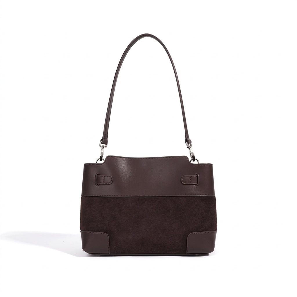 Geantă clutch lejeră din piele întoarsă naturală