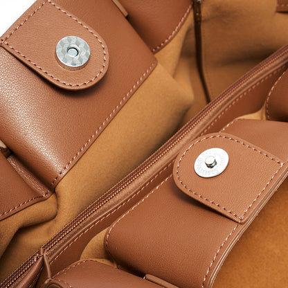 Vintage Slouchy Suede Genuine Leather Tote Clutch Bag