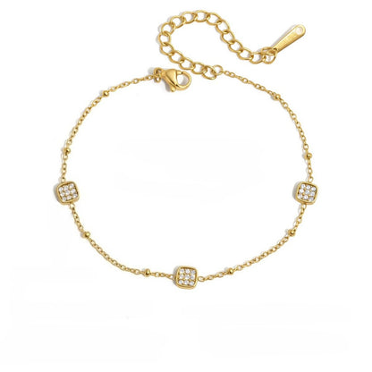 Modern Luxury Delicate Pavé Station Bracelet