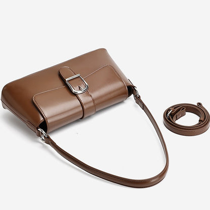 Retro Genuine Leather Baguette Clutch Bag