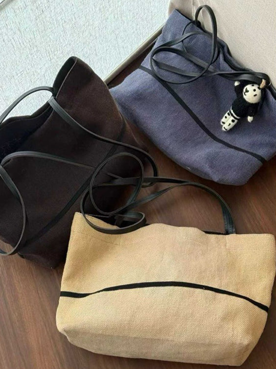 Minimalist Effortless Linen Tote Clutch Bag