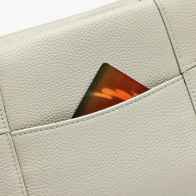 Effortless Genuine Leather Quilted Hobo Clutch Bag
