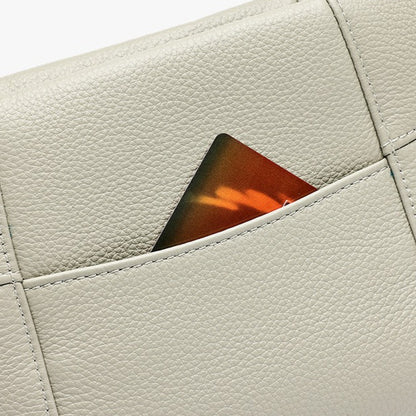 Effortless Genuine Leather Quilted Hobo Clutch Bag