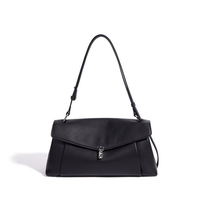 Muted Pebbled Genuine Leather Flap Clutch Bag