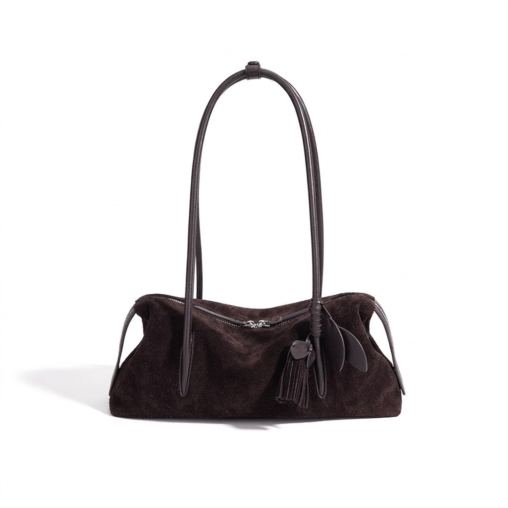 Schicke matte Baguette-Clutch aus echtem Leder