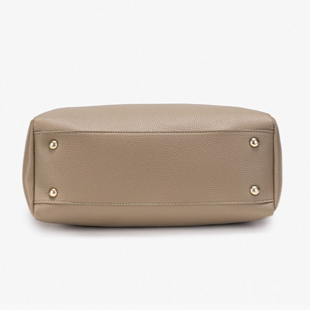 Sophisticated Minimalist Pebbled Vegan Eco-Leather Tote Bag