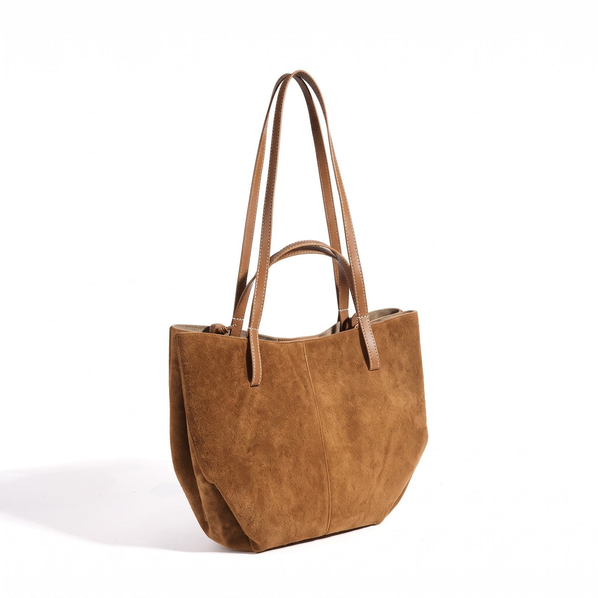 Geantă clutch tote vintage din piele întoarsă naturală, cu portmoneu pentru monede