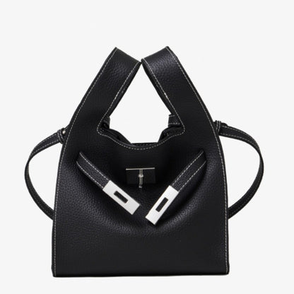 Classic Genuine Leather Chic Daily Crossbody Bucket Bag