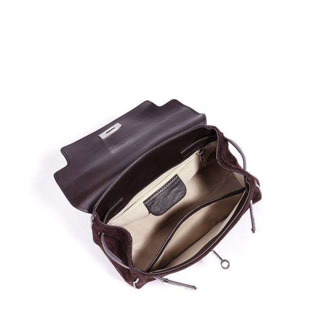 Retro Suede Genuine Leather Kelly Clutch Bag