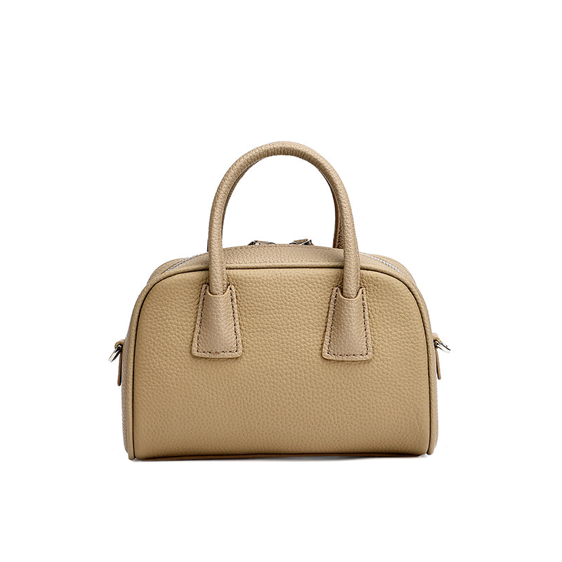 Mini borsa Boston pochette imbottita in vera pelle martellata