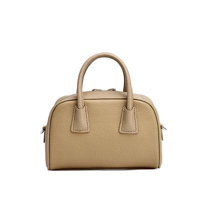 Mini borsa Boston pochette imbottita in vera pelle martellata