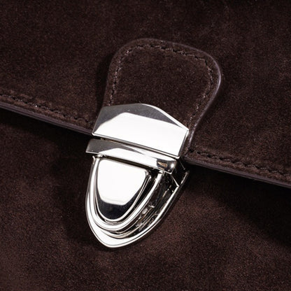 Elegant Suede Genuine Leather Flap Clutch Bag