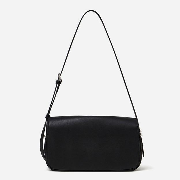 Silky Matte Genuine Leather Envelope Flap Clutch Bag