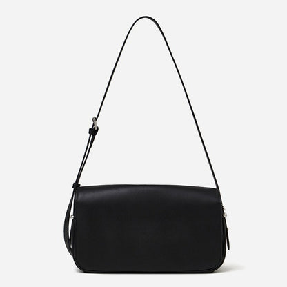 Silky Matte Genuine Leather Envelope Flap Clutch Bag