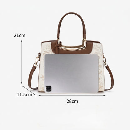 Retro Floral Contrast Vegan Eco-Leather Clutch Bag