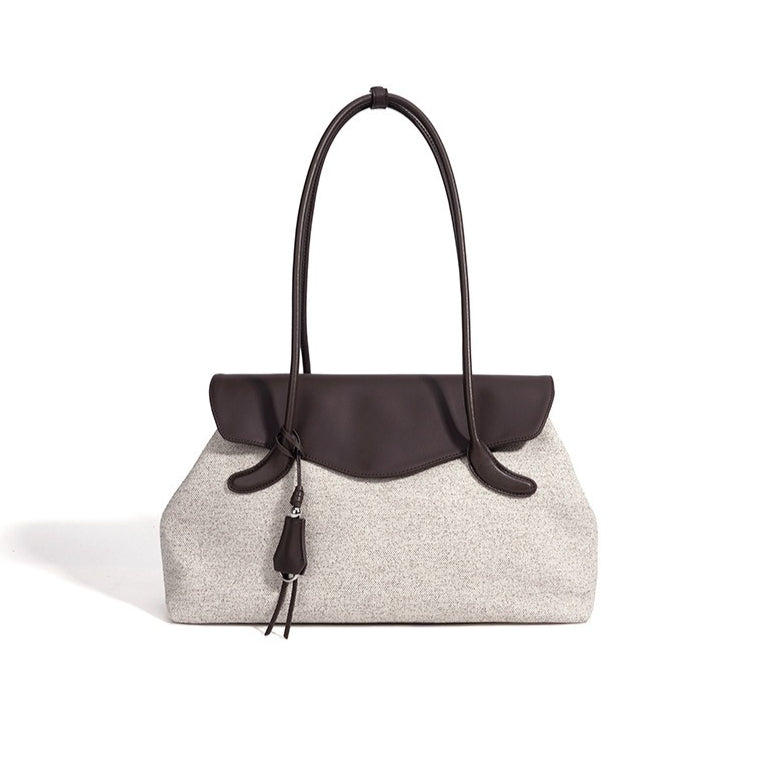Mellow Canvas Spacious Flap Clutch Bag