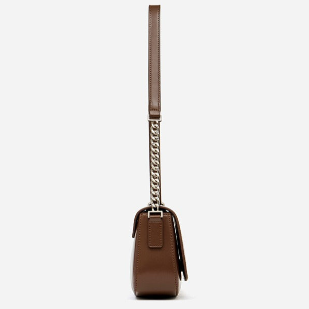 Minimalist Vintage Genuine Leather Baguette Saddle Bag