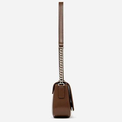 Minimalist Vintage Genuine Leather Baguette Saddle Bag