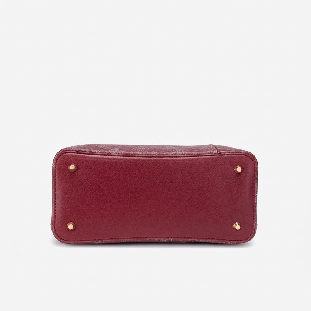 Vintage Clutch Tote Bag mit Wolkenmuster aus veganem Öko-Leder  