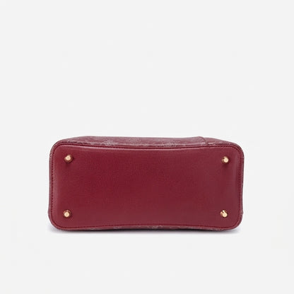 Vintage Clutch Tote Bag mit Wolkenmuster aus veganem Öko-Leder  