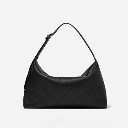 Elegant Quilted Sheepskin Leather Hobo Clutch Bag
