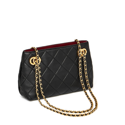 Mini sac pochette matelassé en cuir véritable mouton avec chaîne