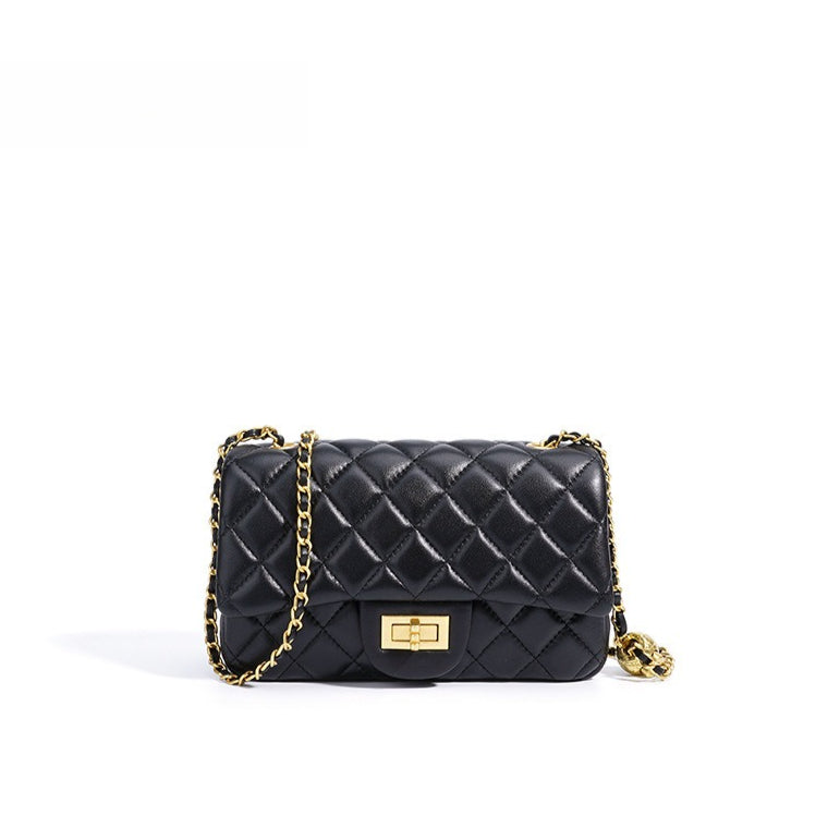 Refined Quilted Genuine Sheepskin Flap Clutch Bag