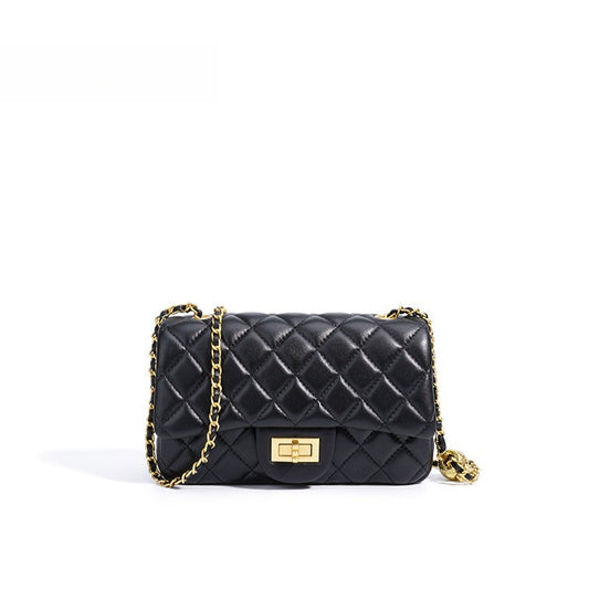 Refined Quilted Genuine Sheepskin Flap Clutch Bag