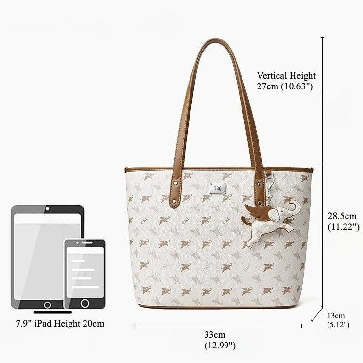 Sac à main épaule fourre-tout monogramme vintage de luxe grand éléphant volant